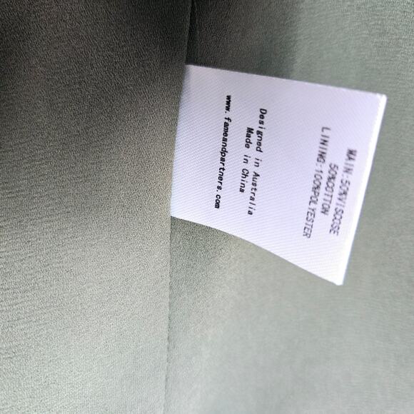 Free People Fame and Partners Green Satin Oversize Kimono Jacket Size 0  #387 - Picture 8 of 9